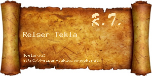Reiser Tekla névjegykártya